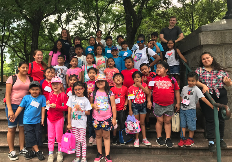 Children took a field trip to the Harlem Meer