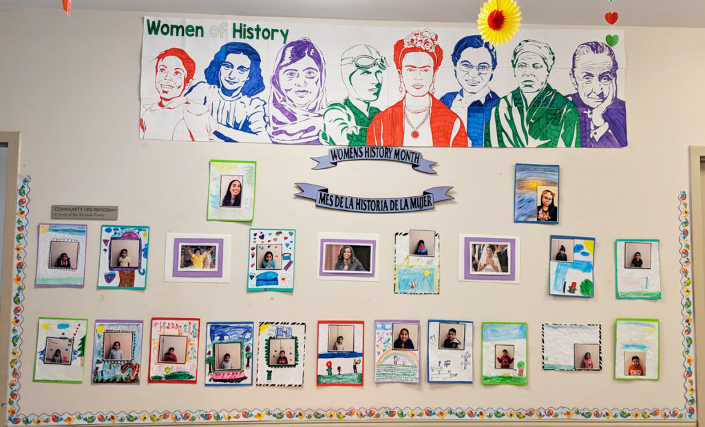 Women's History Month display